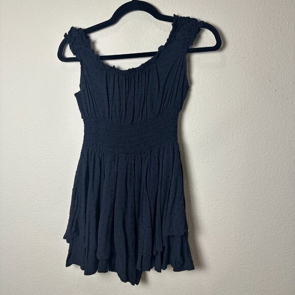 URBAN OUTFITTERS Swiss Dot Black Romper Size Small Shorts Skort - Picture 7 of 10